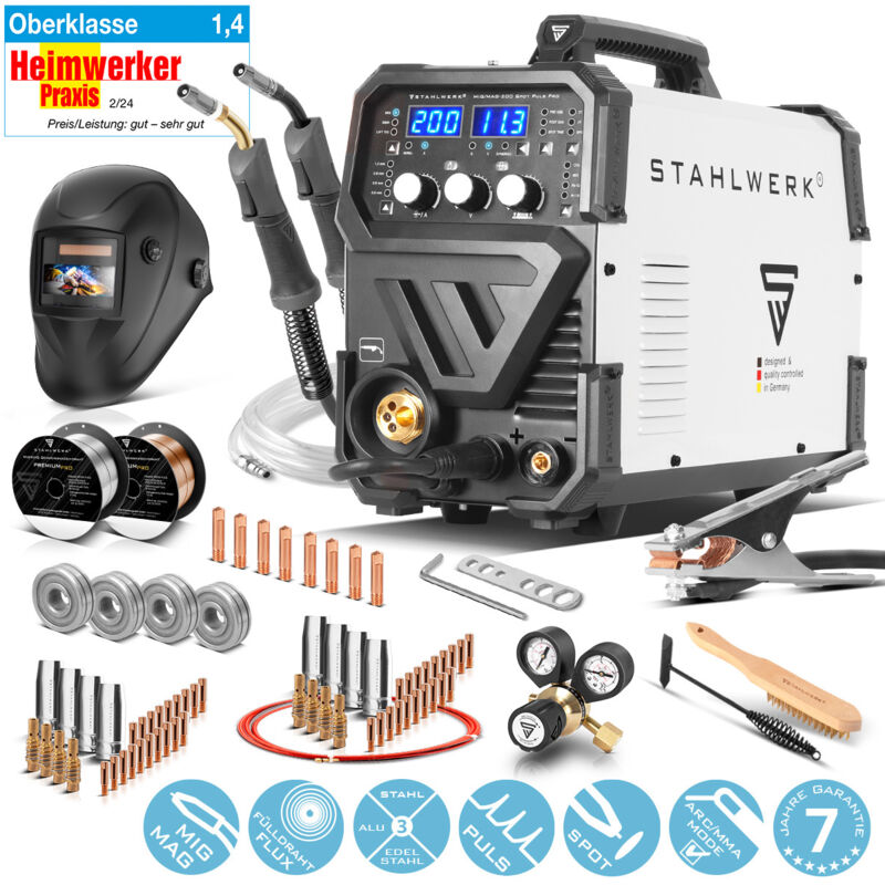 foto del prodotto saldatrice stahlwerk mig mag 200 spot puls pro unit combinata completamente attrezzata