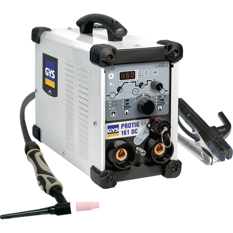foto del prodotto saldatrice tig protig 161 dc con accessori 10-160 a gasg. gys