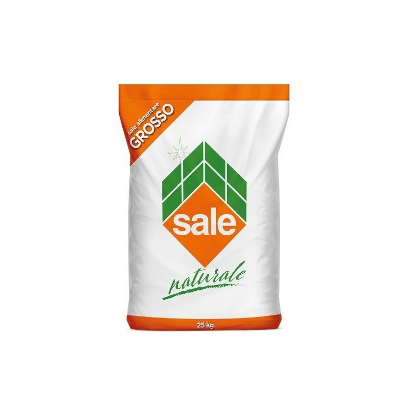 foto del prodotto sale alimentare grosso naturale in granuli in sacco da 25 kg. pack 40 sacchi 09004e italkali