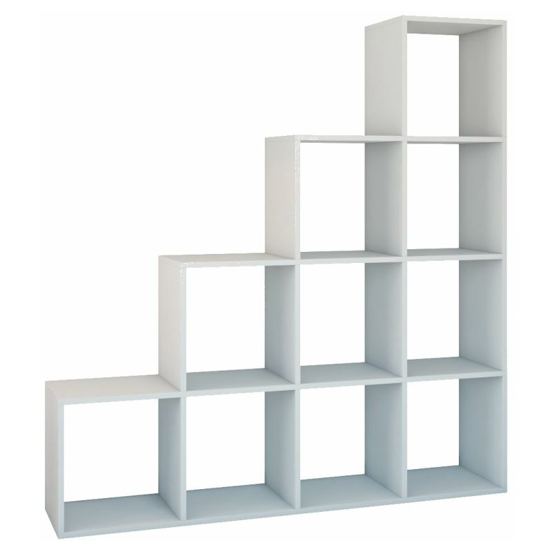 foto del prodotto salerno scaffale scala moderna 10 nicchie scomparti cubi 30x153x153 cm libreria moderna mobile contenitore