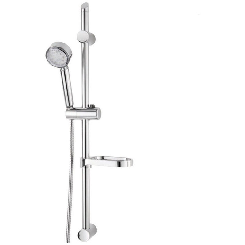foto del prodotto saliscendi asta con soffione doccia monofunzione a led cromo risparmio 40 trade shop traesio
