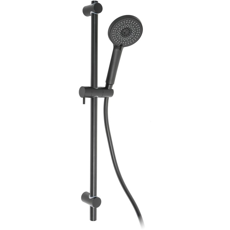foto del prodotto saliscendi completo colore nero con doccia 3 getti