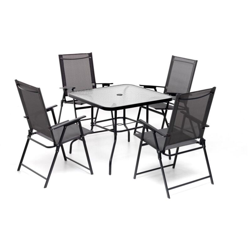 foto del prodotto salmar corners set pranzo atlantic 4 posti, acciaio, antracite, medium