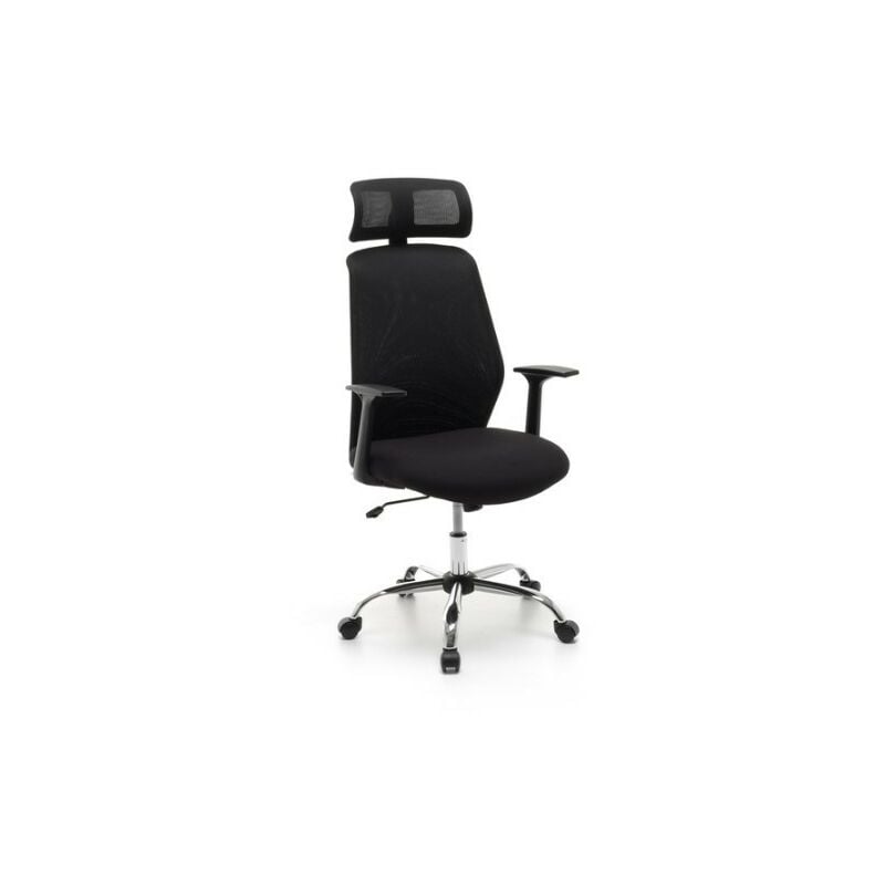 foto del prodotto salmar poltrona da ufficio direzionale 49.5 cm x 64 cm x h 116 cm 123.5 cm kart in tessuto nero