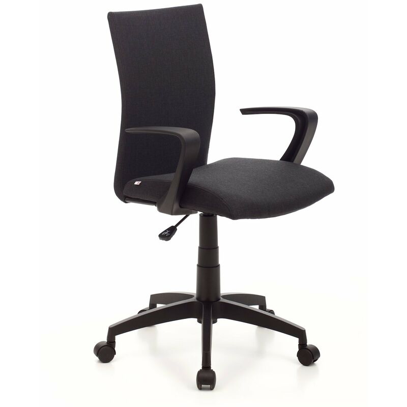 foto del prodotto salmar poltrona da ufficio operativa 58 cm x 58 cm x h 93cm 99 cm in tessuto milano nera