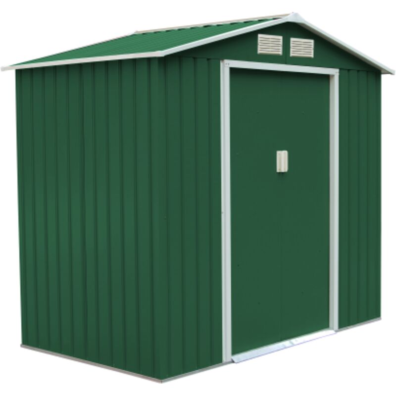 foto del prodotto salone casetta ricovero per attrezzi mt 2,13x1,27x1,95 in lamiera zincata e preverniciata capanno box da giardino esterno