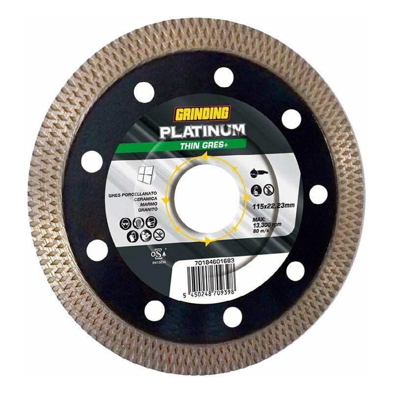 foto del prodotto salone disco diamantato per gres porcellanato 115 mm platinum thin gres