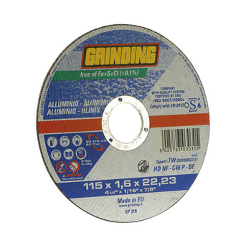 foto del prodotto salone grinding minidisco per alluminio d.115x1,6. prezzo per 1 pezzo.