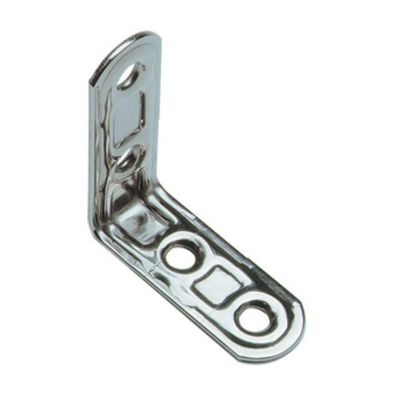 foto del prodotto salone lastrina inox ang. 4 fori art. 164in mm.30x30. prezzo per 1 pezzo.