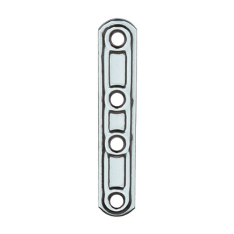 foto del prodotto salone lastrina inox diritta 4 fori art. 163in mm.100. prezzo per 1 pezzo.