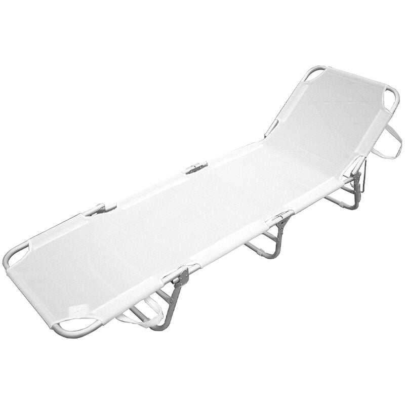 foto del prodotto salone lettino prendisole in alluminio ferliving tessuto antistrappo bianco