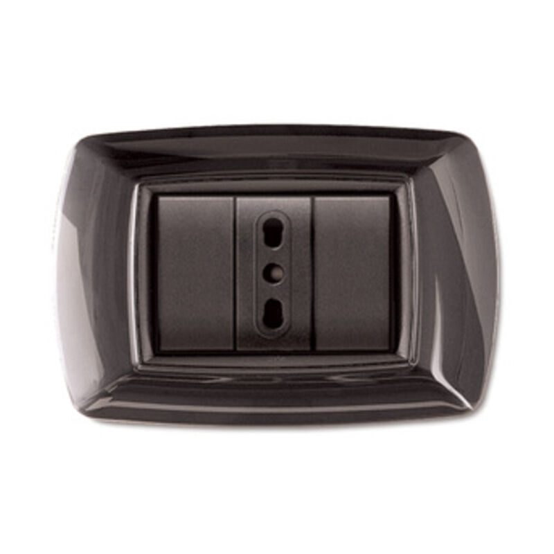 foto del prodotto salone placca life mod. living plastica nero gl. 3p. prezzo per 1 pezzo.