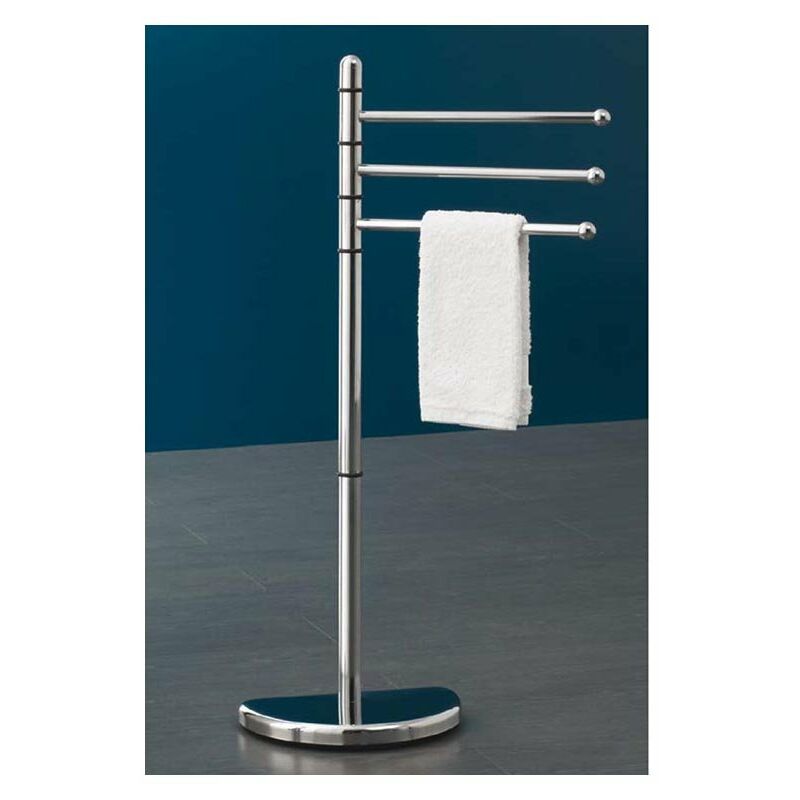 foto del prodotto salone porta asciugamani a piantana salvaspazio a 3 posti accessori bagno