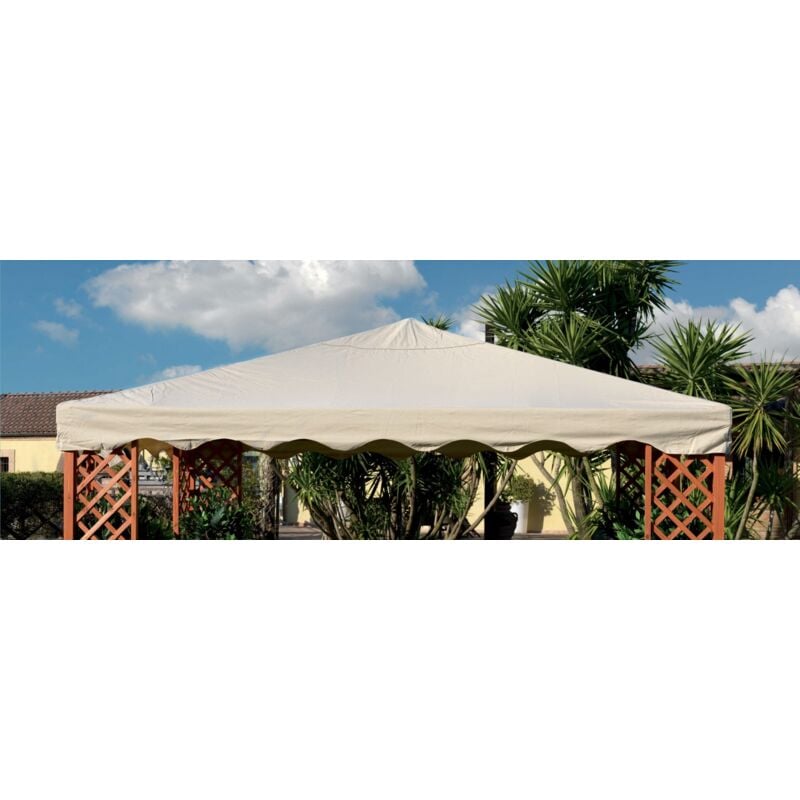 foto del prodotto salone - ricambio top copertura per gazebo in legno maxima mt.3x3 poliestere spalmato pvc 400 gr/mq beige