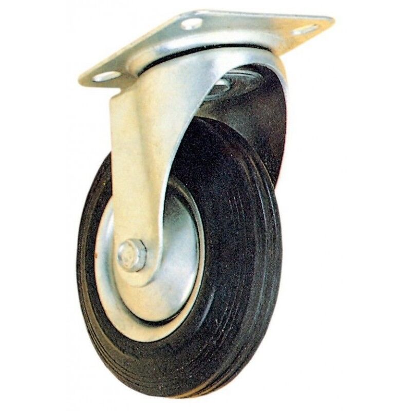 foto del prodotto salone ruota industriale di alta qualit con cuscinetto a rulli, diametro di 85 mm, piastra girevole e capacit di carico massima di 50 kg.