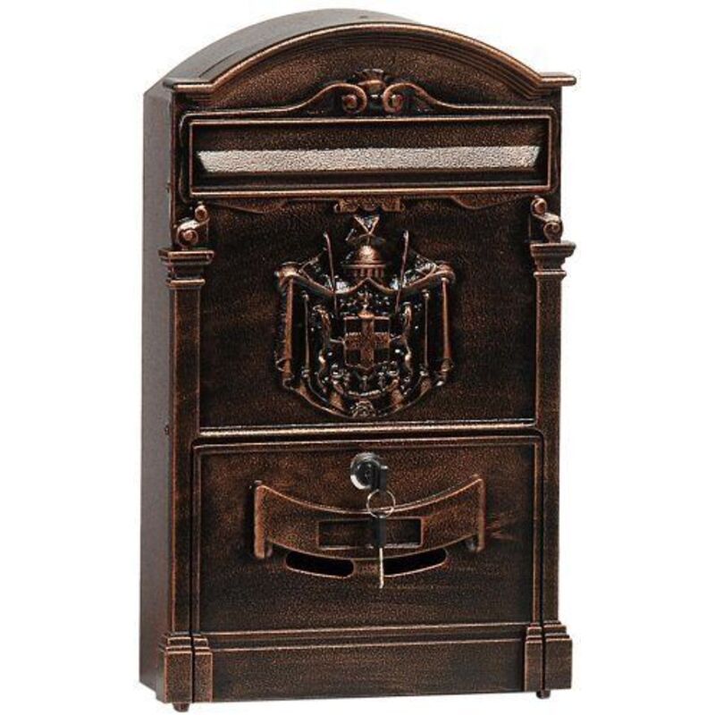 foto del prodotto salone srl cassetta postale villa italia per esterni colore bronzo antichizzato cm. l26xp9xh42