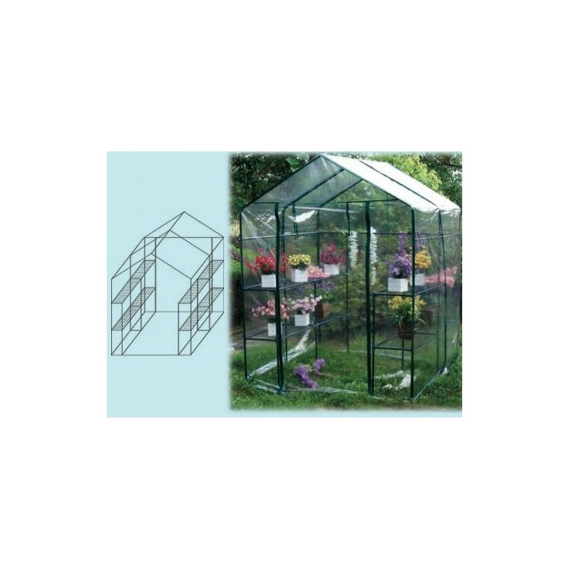 foto del prodotto salone srl serra in acciaio copertura pvc l143xp143xh195 cm garden cottage brixo