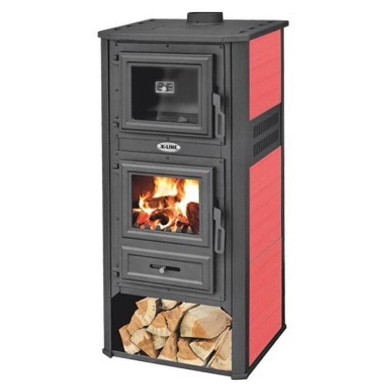 foto del prodotto salone srl stufa riscaldamento a legna con forno struttura in acciaio 11.3 kw kalorosa beige