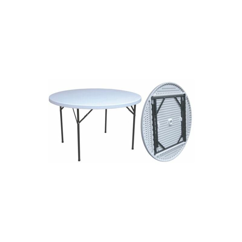 foto del prodotto salone tavolo tondo in polietilene ripieghevole cm. 152x74h peso kg. 18