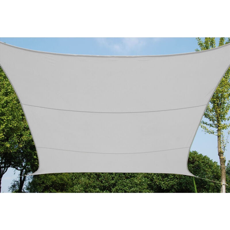foto del prodotto salone telo vela quadrato 5x5 polietilene ombreggiante bianco completo di anelli