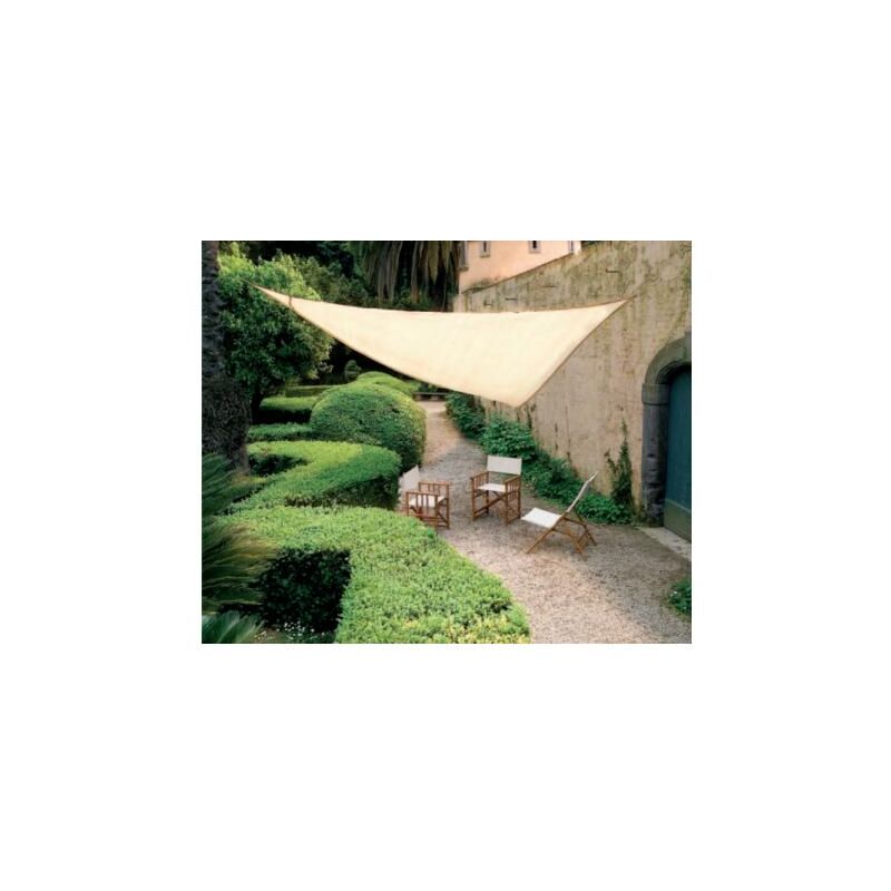 foto del prodotto salone vela ombra telo ombreggiante triangolare mt. 5x5x5 180 gr. ecru o verde