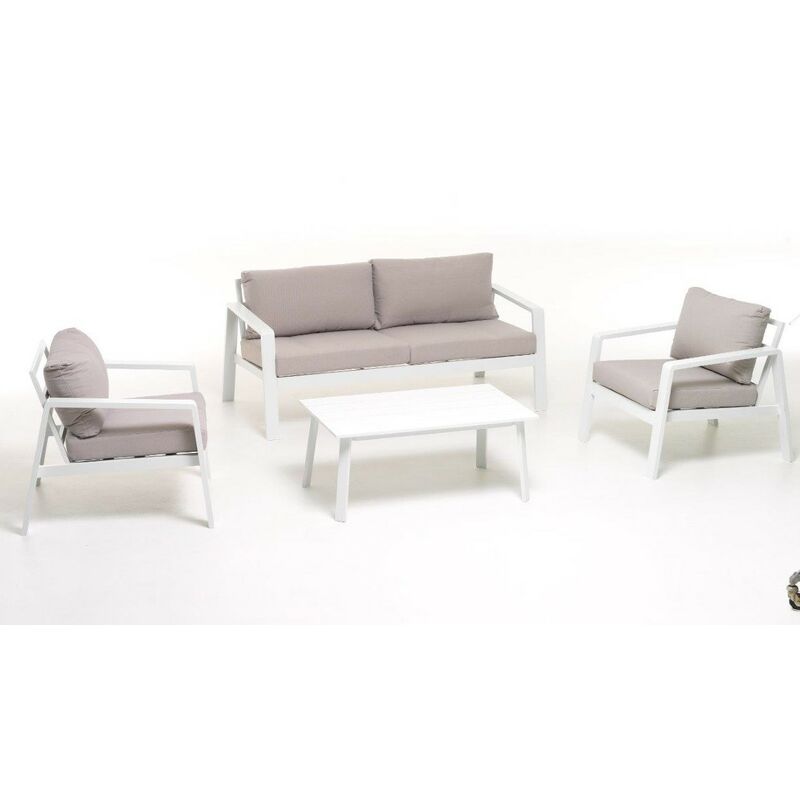 foto del prodotto salottino in alluminio palm beach 3 posti bianco m096703 08
