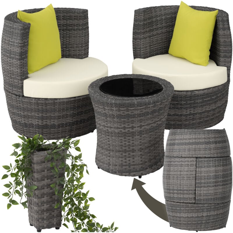 foto del prodotto salottino in rattan e alluminio nizza 2 1 1 arredo giardino, mobili da giardino, set da giardino