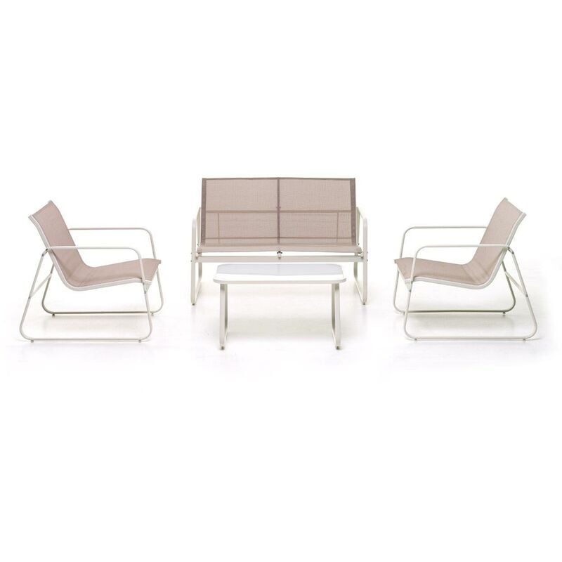 foto del prodotto salottino set sofa mod. jask bianco 4 posti in metallo art. m0758 08