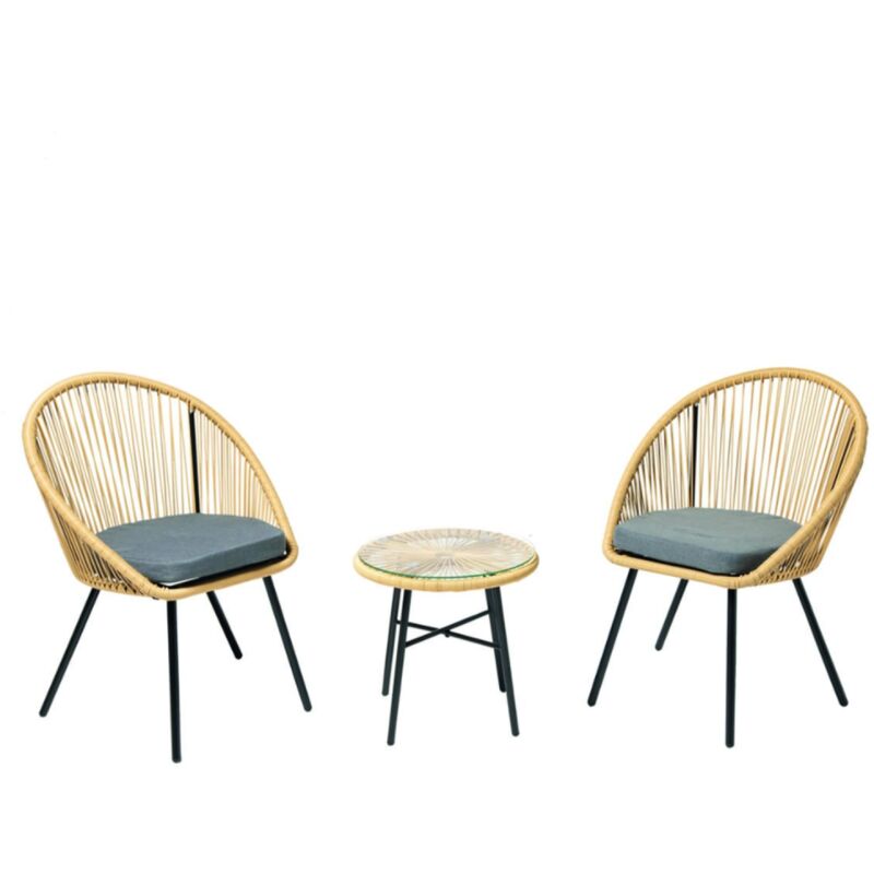 foto del prodotto salotto balcone beige 2 poltrone e 1 tavolo ipanema
