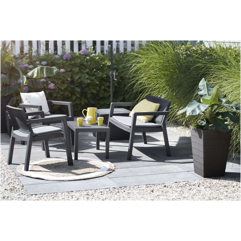 foto del prodotto salotto emily con cuscini graphite allibert
