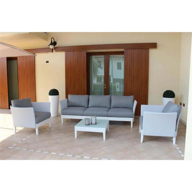 foto del prodotto salotto minneapolis con divano a 3 posti, 2 poltrone e tavolino