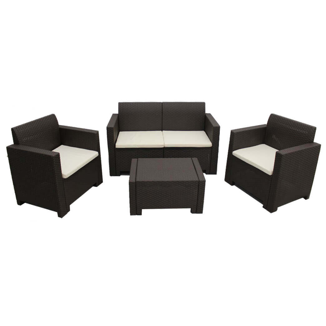 foto del prodotto salotto nebraska a 2 posti in wicker marrone