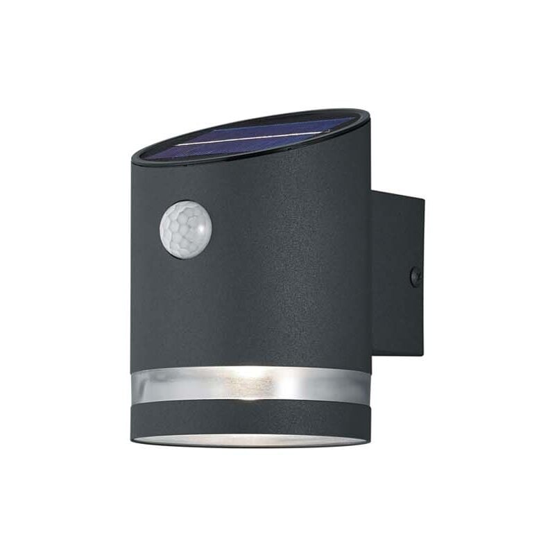 foto del prodotto salta applique led da esterno solare ricaricabile acciaio satinato con sensore di movimento ip44 h.12,7cm