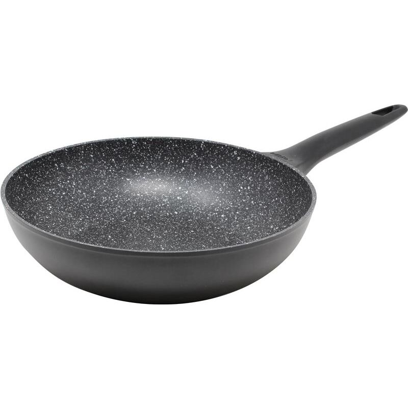 foto del prodotto salta pasta modello maori d 28 cm con manico ergonomico in colore grigio antracite