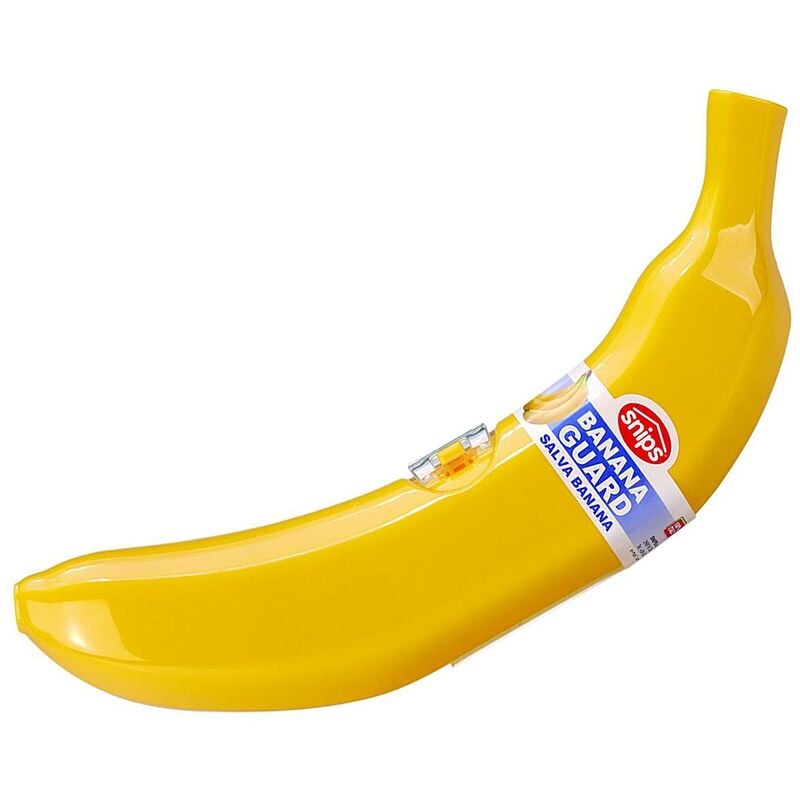 foto del prodotto salva banana contenitore da asporto proteggi banana contenitore per cibi lunch box colore giallo 25 x 5.5 x 5.5 made in italy bpa free snips
