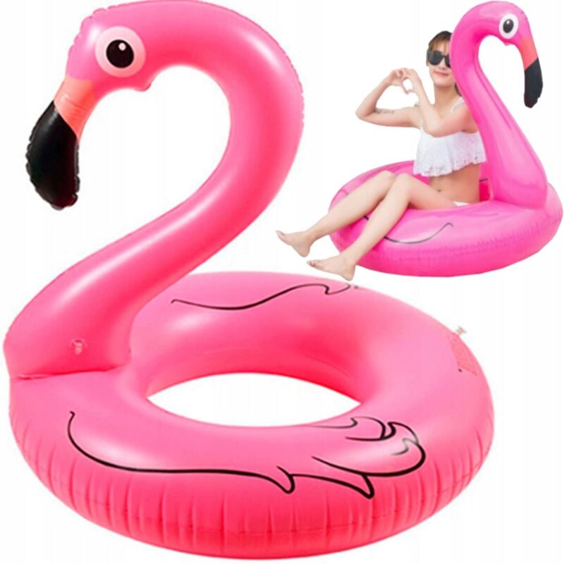 foto del prodotto salvadanaio gonfiabile per nuoto in acqua flamingo 90 cm rosa grande xxl