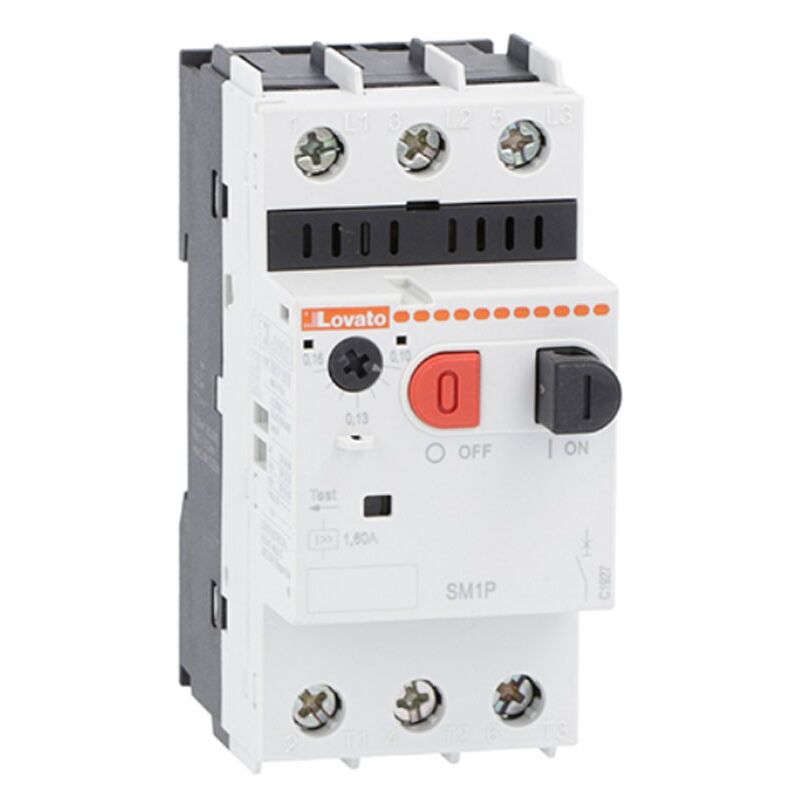 foto del prodotto salvamotore lovato potere di int. a 400v 100ka 1 a 1,6a sm1p0160