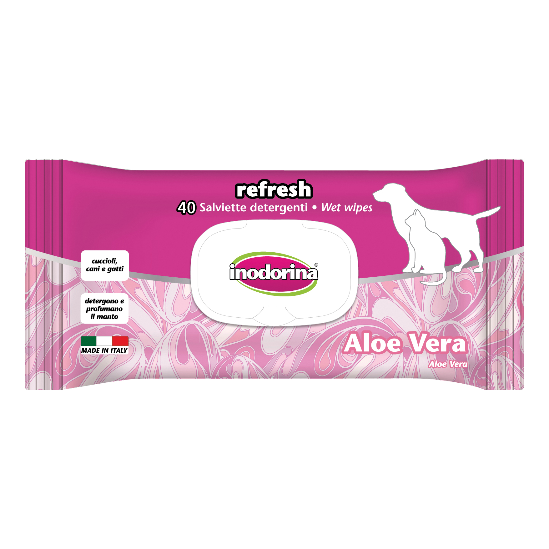 foto del prodotto salviette aloe vera inodorina 40 pezzi