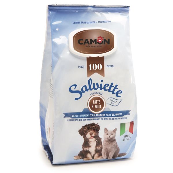 foto del prodotto salviette detergenti camon 100 pz fragranza latte e miele 1 ordine scegli lo sconto bzr5 bzr20 200 punti fedelt 