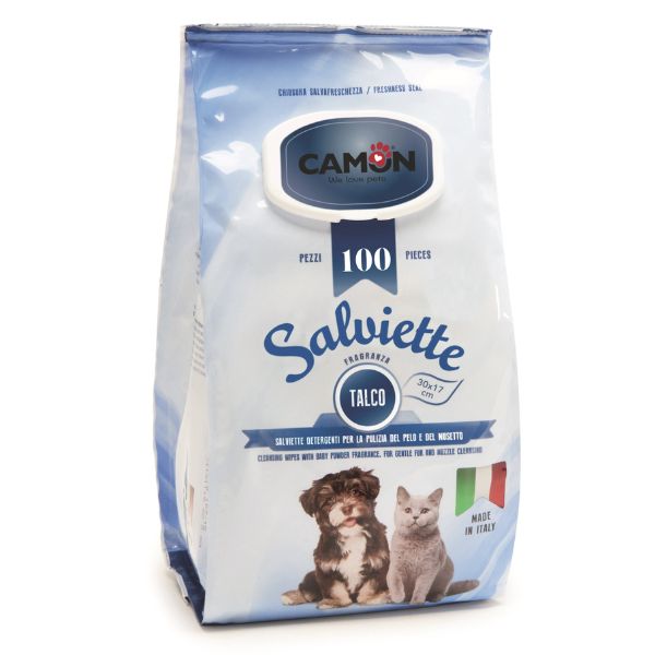 foto del prodotto salviette detergenti camon 100 pz fragranza talco 1 ordine scegli lo sconto bzr5 bzr20 200 punti fedelt 