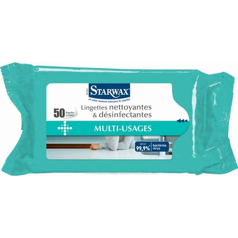 foto del prodotto salviette disinfettanti multiuso per la pulizia sacco da 50 starwax