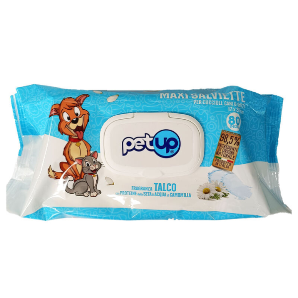 foto del prodotto salviette igieniche maxi petup talco 1 confezione da 80 pz 1 ordine scegli lo sconto bzr5 bzr20 200 punti fedelt 