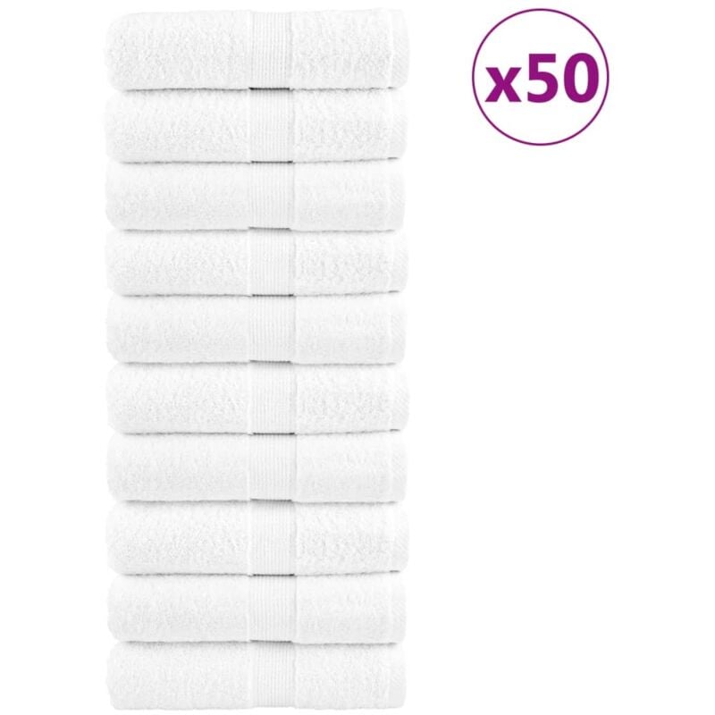 foto del prodotto salviette premium solund 50 pz bianche 30x30 cm 600gsm vidaxl