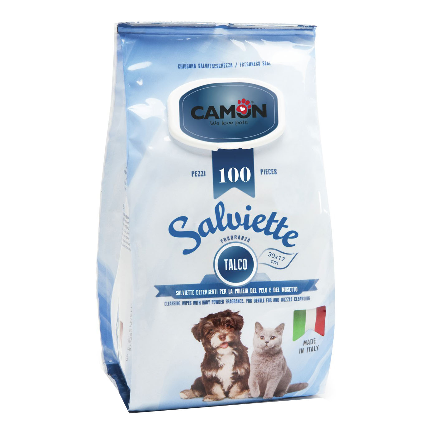 foto del prodotto salviette talco 80 pezzi