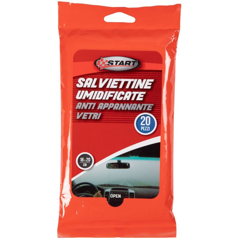 foto del prodotto salviette umidificante anti appannante vetri confezione salva spazio 20 pezzi 18cm x 20cm