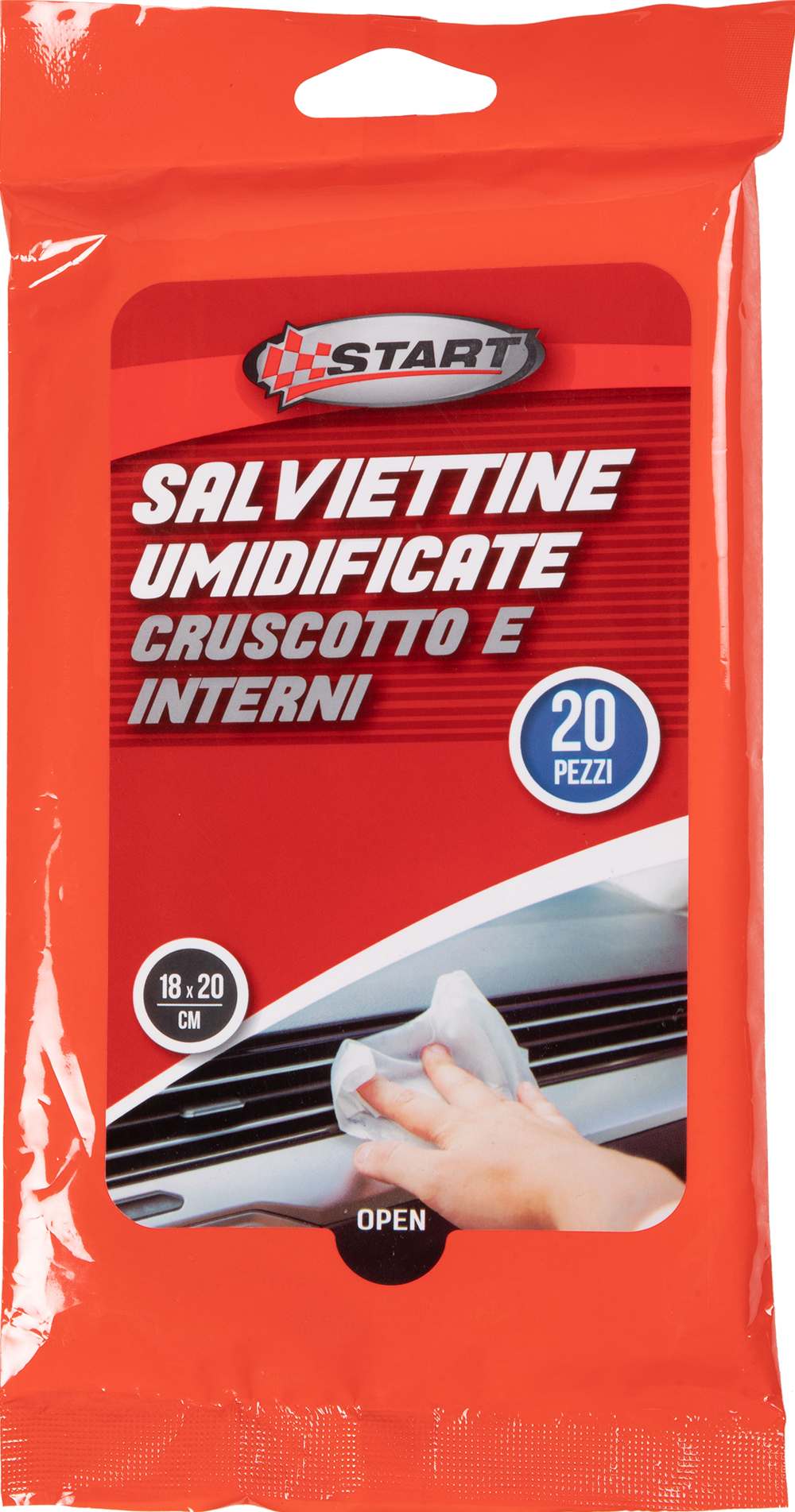 foto del prodotto salviette umidificante per cruscotto ed interni 18cm x 20cm