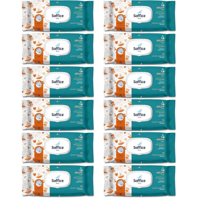 foto del prodotto salviette umidificate neonati 864 pz pop up argan, delicate e detergenti