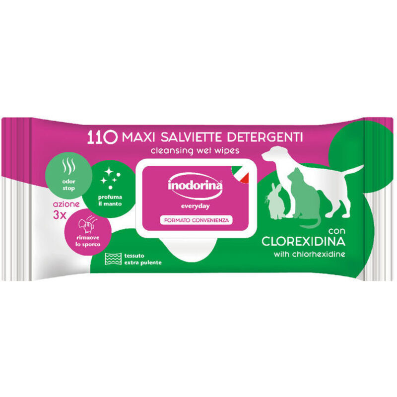 foto del prodotto salviettine inumidite per animali domestici inodorina refresh 110 unit 