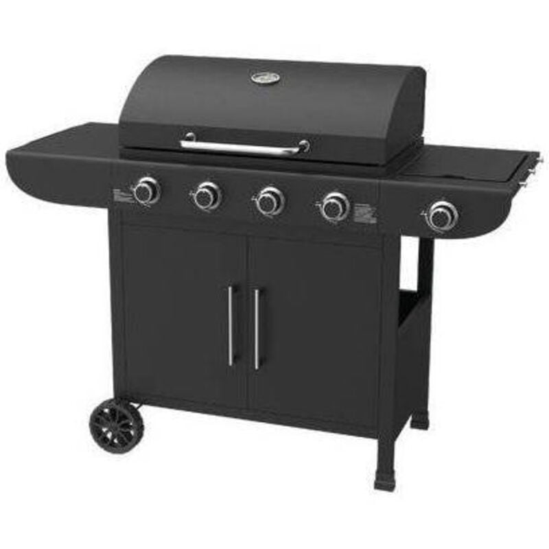 foto del prodotto samba barbecue a gas con 4 bruciatori in acciaio e 1 fornello laterale 131x58x103h cm bbq forniture per giardini e terrazze domus