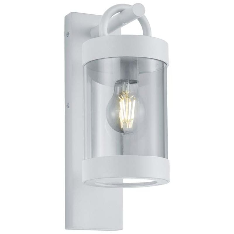 foto del prodotto sambesi applique da esterno lanterna con sensore crepuscolare metallo bianco h. 33cm